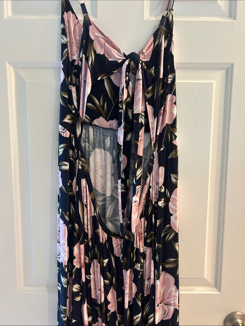 VENUS Black Maxi Dress with Pink Floral Print - Picture 3 of 5